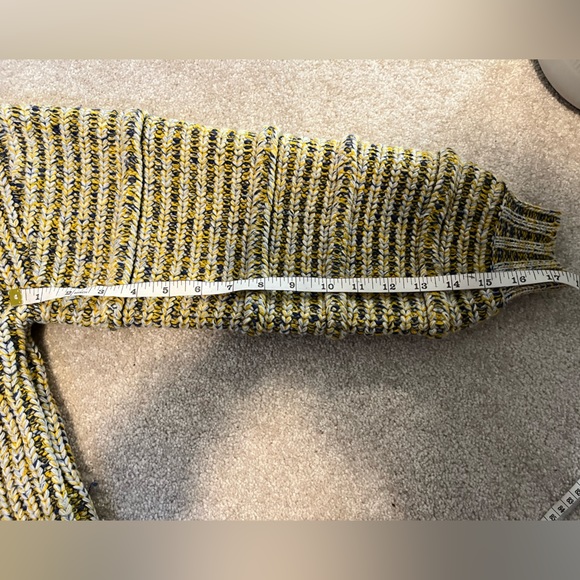 Maje blue and yellow knit oversized sweater size small - Picture 7 of 7